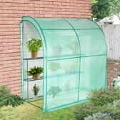 Lendo Online Serre murale à 3 étages et couverture imperméable en PE 200x75x214cm vert acier - avec porte-plantes en acier Serre - Serre - Serre - Véranda - Pépinière