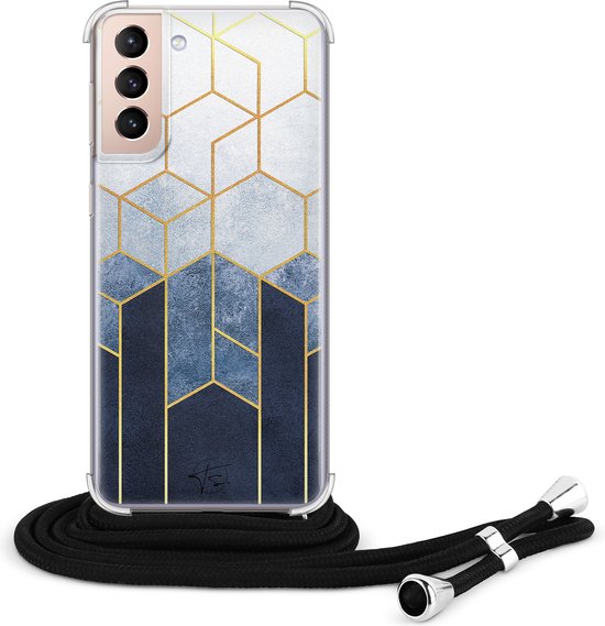 Coque Samsung Galaxy S21 avec cordon - Art fondu géométrique - Coque en  Siliconen avec... | bol.com
