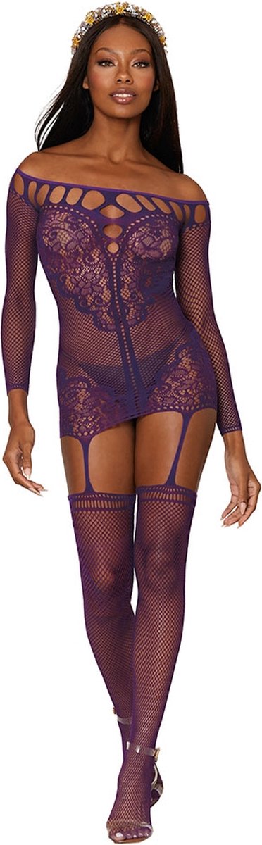 Goedkoopste Dreamgirl (All) Garter Dress Diamond - One Size aubergine O/SQ