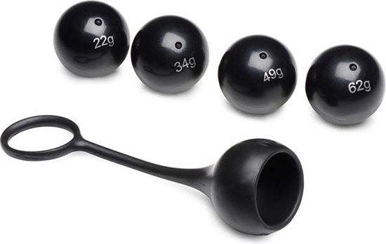 Foto: Xr brands cock dangler siliconen penisband met gewichten black