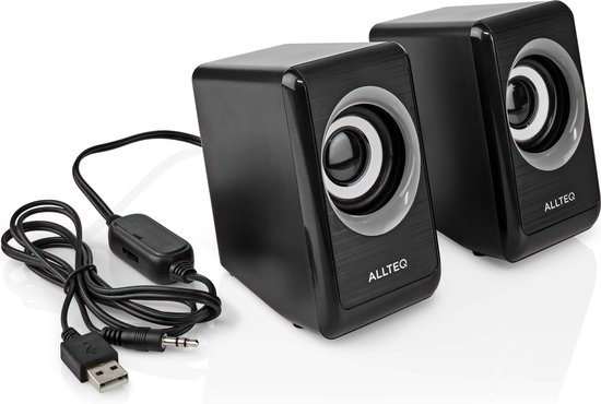 Haut-parleurs de PC Mini jack stéréo 3.5 mm, alimentation USB - Haut- parleurs PC