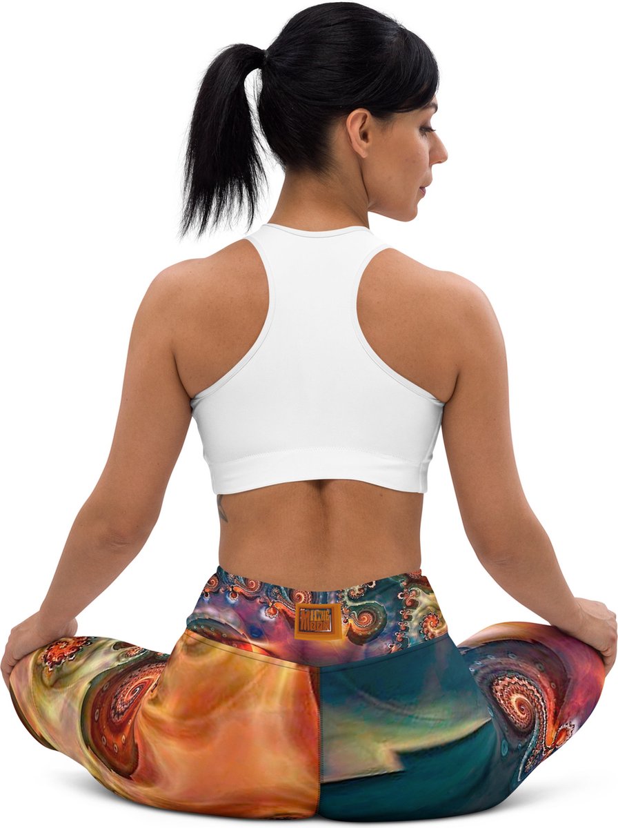 II THE MOON Yoga Legging dames top kwaliteit, wordt per bestelling geprint, gesneden en handgenaaid met unieke originele print ontworpen met liefde door MOON