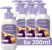 Andrelon Oil & Curl Leave-In Crème - 6 x 200 ml - Voordeelverpakking