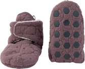 Lodger Chaussures de bébé Winter - Slipper Folklore - 100% Fleece - Taille 6-12M - Fermeture velcro - Chaussons qui restent en place - Mauve