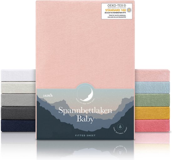 Laleni Drap- Hoeslaken Jersey Bébé /Enfant - Respirant Actif - Certifié Oeko-Tex - Lit Bébé, Berceau, Lit Enfant 60 x 120 x 15 cm, rose, lot de 3