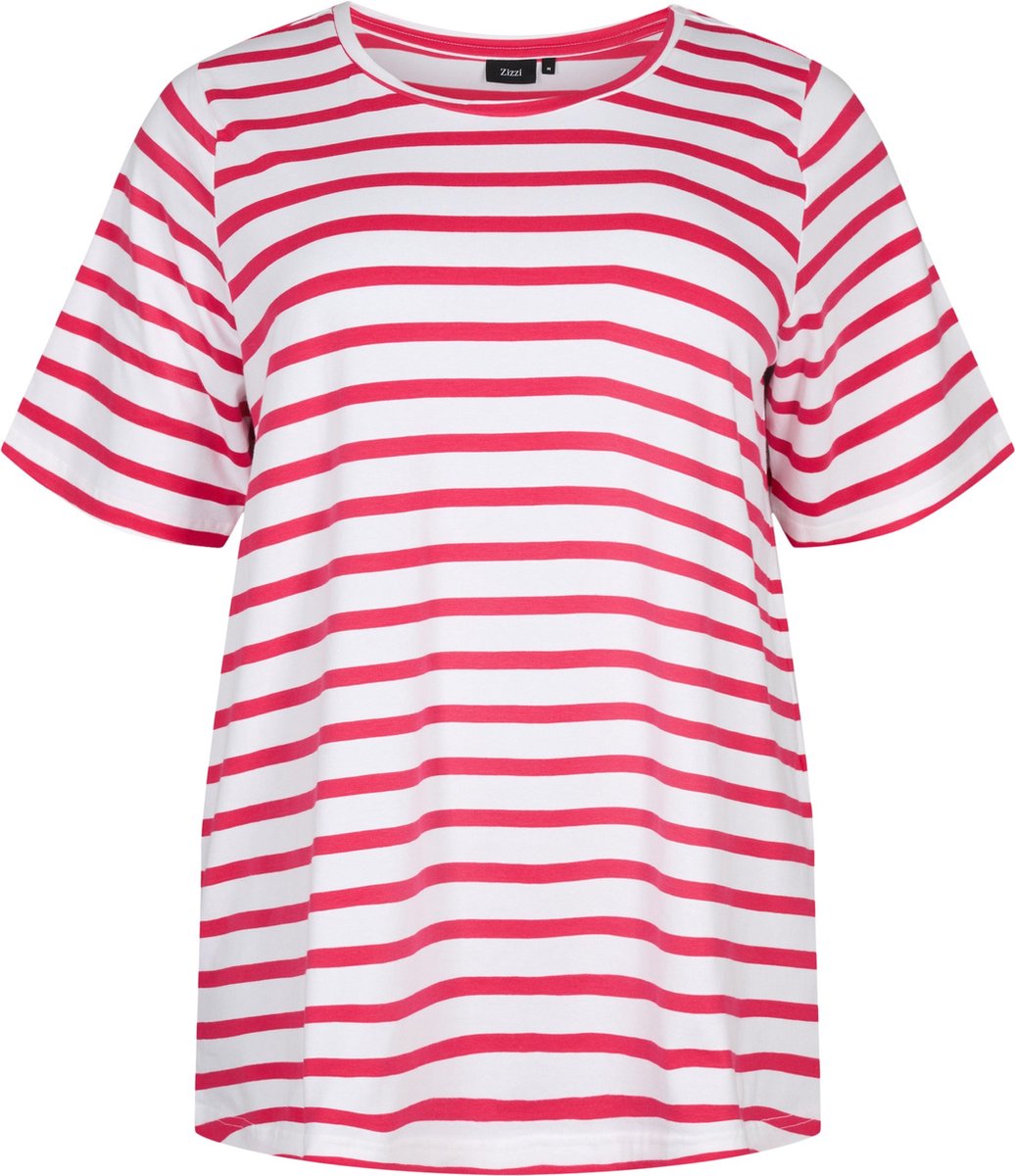 ZIZZI MVIVI, S/S, TEE Dames T-shirt - Pink - Maat S (42-44)