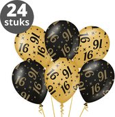 Ballons Or Goud (24 pièces) - Paquet de ballons or Zwart - Décoration or noir - Ballons métalliques Noir & Or - Ballons or & noir - Décoration Anniversaire 16 Ans - 24 pièces