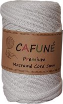 Cafuné Macrame Koord- Premium - 5 mm-Ecru-40 meter-Gevlochten Koord-Gerecycled Katoen-Touw-Haken-Breien-Weven-Poef Haken-Kussen Haken-Gehaakte Mand-Macramé Pakket- Haken voor beginners