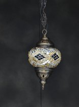 Hanglamp Mozaïek Oosterse Turkse Marokkaanse Lamp Hoogte 53 cm Handgemaakt Authentiek Geel & Bruin
