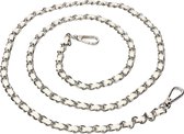 Sieraden Telefoonketting Gevlochten Schakel Kort Massief 110cm wit