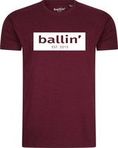 Heren Tee SS met Ballin Est. 2013 Cut Out Logo Shirt Print - Rood - Maat 3XL