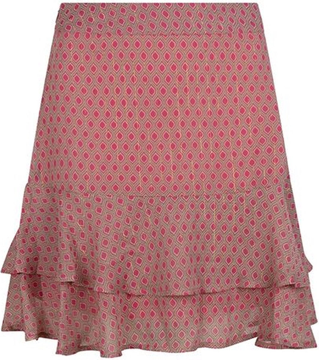 Lofty Manner Rok Skirt Karmijn Oc38 506 Plum Lemons Print Dames Maat - M