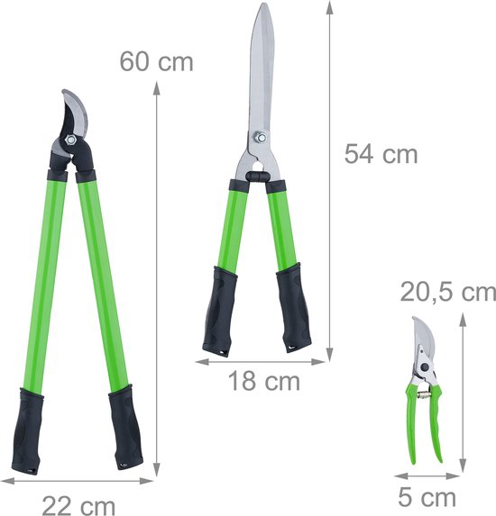 snoeischaar set - 3-delige set - heggenschaar - takkenschaar - ergonomisch van Merkloos	 — afbeelding 5