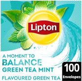 Thee lipton balance green tea mint 100stuks