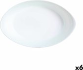 Serveerschaal Luminarc Smart Cuisine Ovalen Wit Glas 21 x 13 cm (6 Stuks)