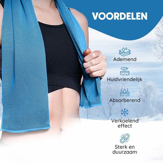 Serviette Rafraîchissante PVA, Sport Plein Air, Bleue, Microfibre, Neuve