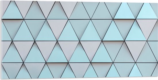 Acrylglas - Geometrisch Ruit Patroon in Blauwe Kleur - 100x50 cm Foto op Acrylglas (Met Ophangsysteem)