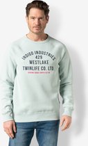 Twinlife Heren sweat raglan print - Sweaters - Sterk - Elastisch - Blauw - 3XL