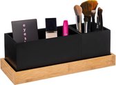 5Five kast/make-up organizer - zwart - 29 x 11 x 11 cm - bamboe hout