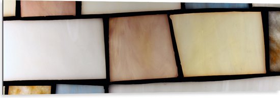 Dibond - Mix van Geometrische Vormen Gevuld met Patronen - 120x40 cm Foto op Aluminium (Wanddecoratie van metaal)