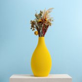 Slimprint Vase QUARTZ, Jaune, Vase Moderne pour Fleurs séchées, Plastique Végétal, 24,1 x 14,6 x 45 cm