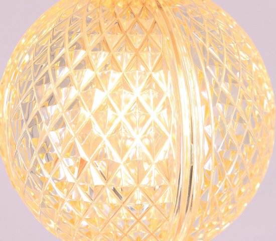 Hanglamp 8 lichts Mystic - zwart amber goud - G9 - plafondplaat 125cm met 8 acryl hangers | 61073