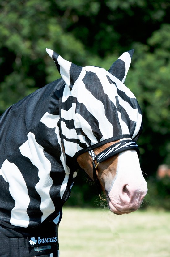 Foto: Buzz off fly mask zebra xs vliegendeken vliegenmasker paard