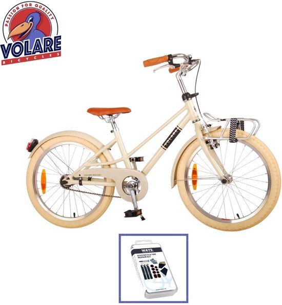 Vélo pour enfants Volare Melody - 20 pouces - Sable - Kit de réparation de pneus WAYS inclus