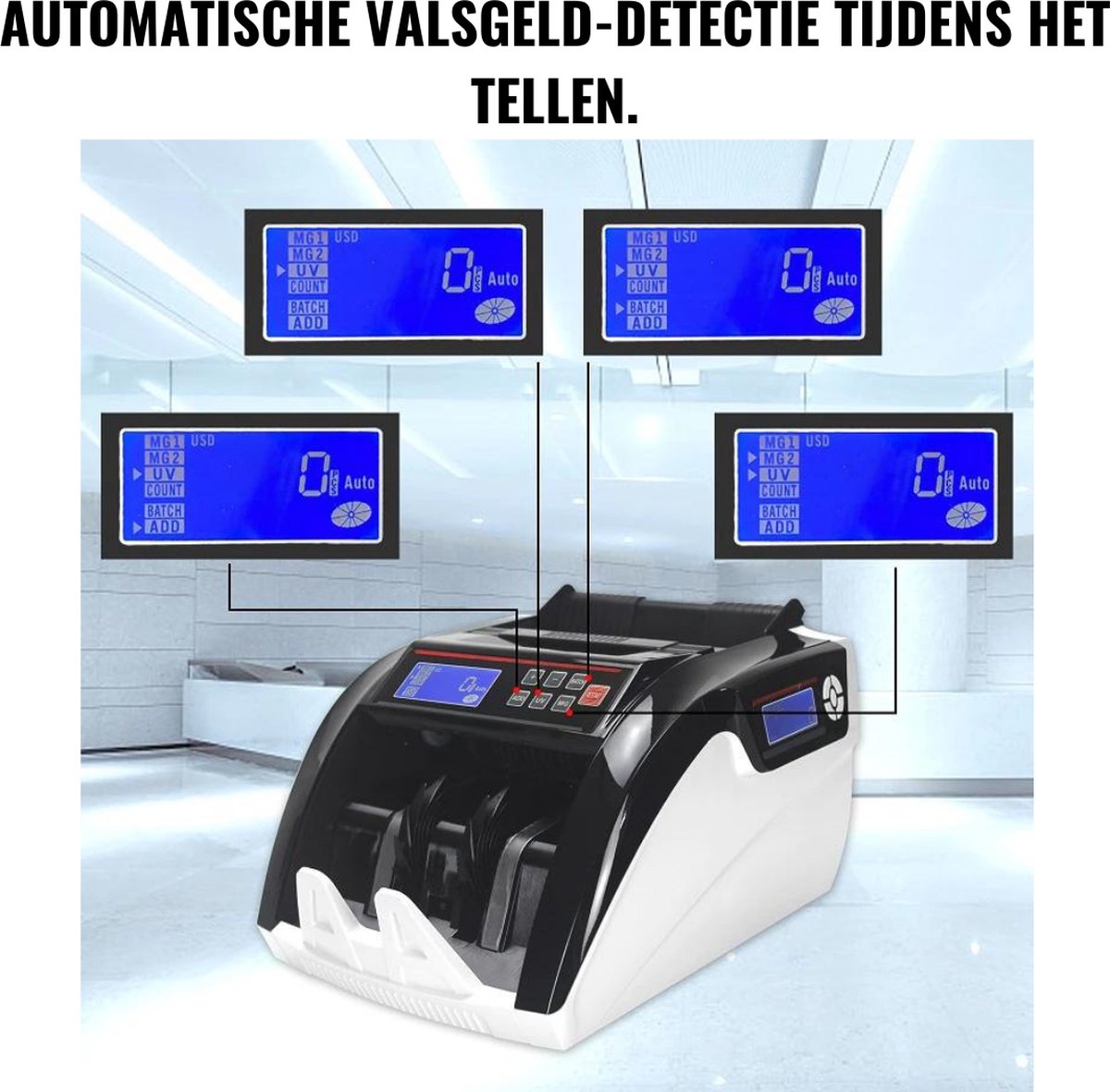 Label Printer Compteuse De Billets MUNBYN IMC51 - 1100 Billets/min - Détection UV/MG/IR - Écran LCD Compteuse Rapide 1100 Billets/min