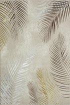 le tapis Tapis Mila Tapis épais moderne à poils ras, salon, chambre à coucher, brillance élégante, fibre brillante, effet haut-bas, plume, crème, 240 x 340 cm