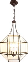 HAES DECO - Tiffany Hanglamp 30x30x170 cm Transparant Metaal Glas Tiffany Hanglamp Eettafel Tiffany Hanglampen Eetkamer