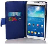 Cadorabo Hoesje geschikt voor Samsung Galaxy NOTE 3 in BRILJANT BLAUW - Beschermhoes van glad imitatieleer en kaartvakje Book Case Cover Etui