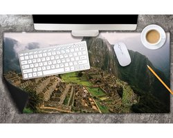 Bureau onderlegger - Machu Picchu Ruine in Peru - 80x40 cm - 2 mm Dik - Bureau mat Vinyl