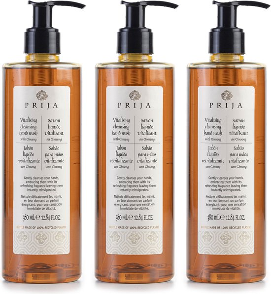 Prija Haut & Haarshampoo Mit Ginseng – 3x 380 Ml Im Pumpspender | Duschgel Für Körper & Haare