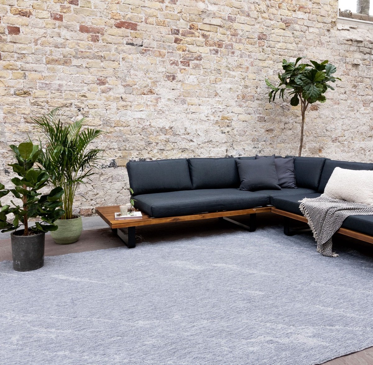 Buitenkleed Marble - Grijs/wit - dubbelzijdig - EVA Interior - 200 x 290 cm - (L)