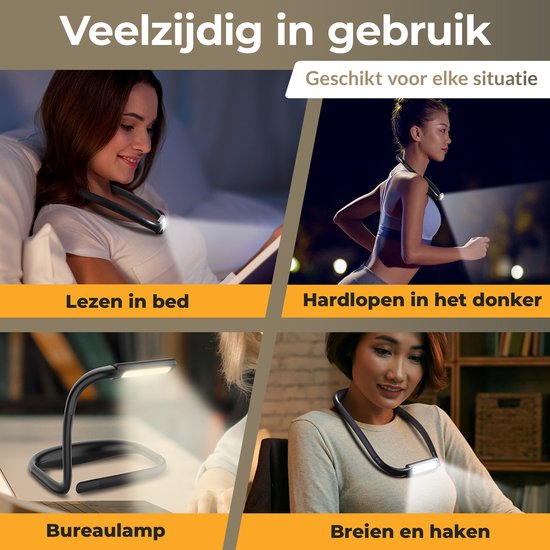 Deluqse Neklamp - Zwart - Nekleeslamp - USB Oplaadbaar - Dimbaar - Neklampje - Flexibel - Neklampje voor Haakwerk - Flexibele Neklamp - Neklamp Oplaadbaar - Neklamp Deluxe - 3 Kleuren Licht van Merkloos — afbeelding 3