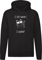 I do what i want Hoodie | kat | poes | huisdier | grappig | unisex | trui | sweater | capuchon