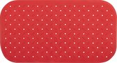 MSV Douche/bad anti-slip mat badkamer - rubber - rood - 36 x 65 cm - met zuignappen