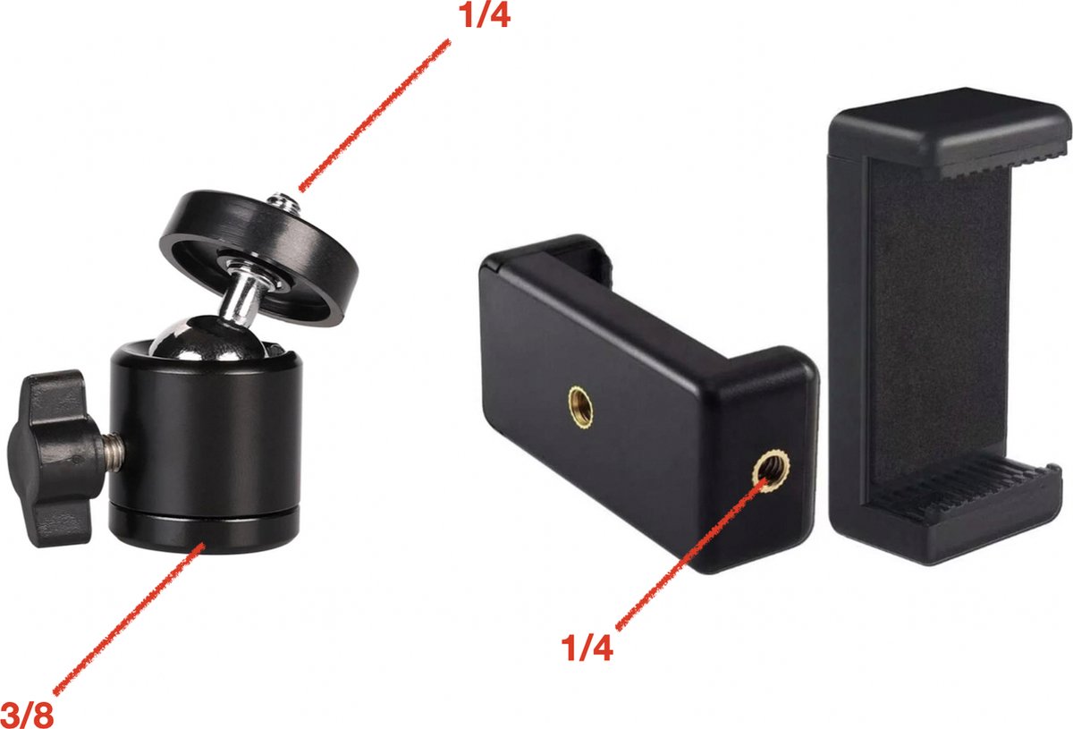 HiCHiCO Smartphone Tripod Camera Statief 102 Cm Zwart voor Fotocamera en Smartphone thumbnail 4
