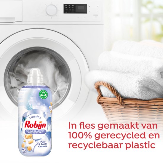 Robijn - Adoucissant liquide - Pure & Soft - Avec parfum floral rafraîchissant - 8 x 50 lavages - Pack économique