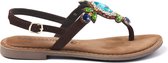 Lazamani Sandales pour femmes Femme 75357 Marron Multi