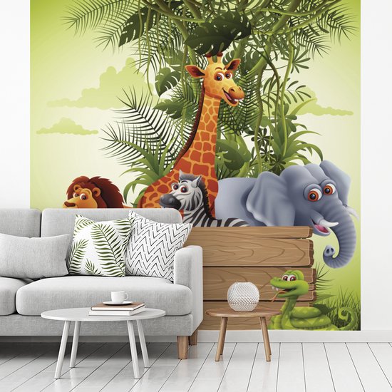 WallArena - Vlies fotobehang kinderkamer bos 254x184 cm - fotobehang