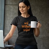 Zwart Koningsdag T-shirt - MAAT XL - Dames Pasvorm - Wij Willem Wijn 2 Kleuren