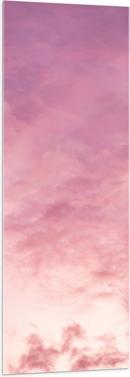 Acrylglas - Zachtroze Lucht met Sluierbewolking - 50x150 cm Foto op Acrylglas (Met Ophangsysteem)