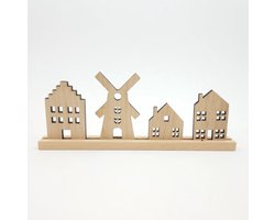 Houten Mini Huizen, Set van 4 Houten Huis Vormen, Onvoltooid Houten Huis Uitsparing, DIY Huis Blank, DIY Huis Decoratie, Hout Craft Supplies/ amsterdamse huizen/ suvenier/ houten decoratie