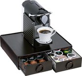 Koffiecapsulehouder, capsulehouder met 2 zakjes voor 64 Nespresso capsules, koffiemachine standaard & coffee pads, organizer, opbergdoos voor keuken, huishouden, kantoor