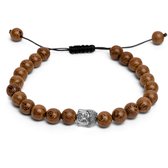 Zentana Boeddha Armband - Wengé Hout & Buddha - Verstelbaar
