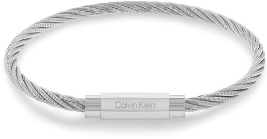 Calvin Klein CJ35000419 Heren Armband - Minimalistische armband - Sieraad - Staal - Zilver - 4 mm breed - 19.5 cm lang