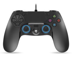 Spirit of Gamer Game Controller – Geschikt Voor PS4/PS3/PC – Controller Bedraad – 16 Knoppen – Dubbele Triggers – Ergonomische Design – Zwart/Blauw