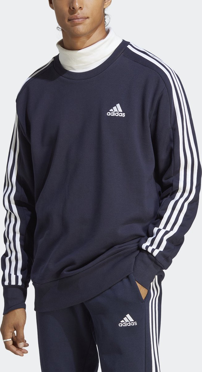 Sweat adidas Sportswear Essentials French Terry 3-Stripes - Homme - Blauw -  L | bol
